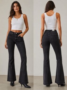 Etica High-Rise Black Flare Jeans 31 NWT
